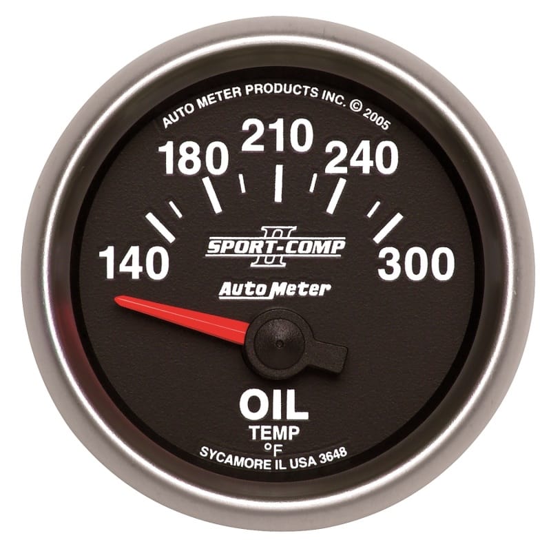 AutoMeter — Autometer Sport-Comp II Electronic 140-300 Deg F Oil Temp Gauge
2-1/16" OIL TEMP, 14