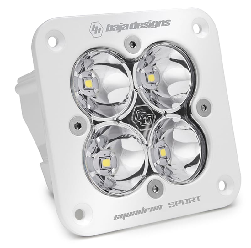 Baja Designs — Baja Designs Squadron Spot Pattern White Sport Flush Mount LED Light Pod - Clear