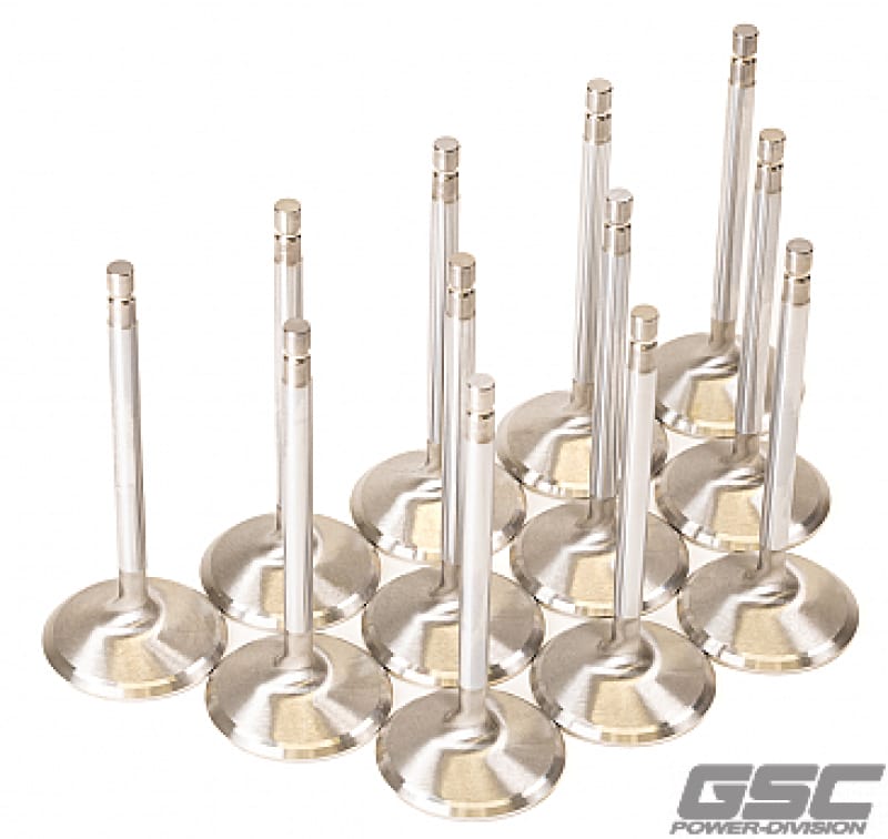 GSC Power Division — GSC P-D Nissan VR38DETT 38.15mm Head +1mm OS 94.95mm Long Flat Face Intake Valve - Set of 12