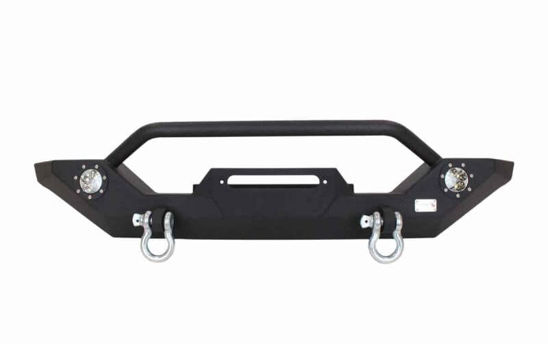 Fishbone Offroad — Fishbone Offroad 87-06 Jeep TJ/YJ Wrangler TJ/YJ Steel Front Bumper W/LEDs - Blk Textured Pawdercoat