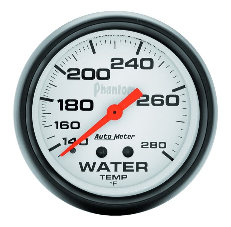 AutoMeter — Autometer Phantom 66mm 140-280 Deg F Mechanical Water Temperature Gauge
2-5/8" WATER TEMP, 1
