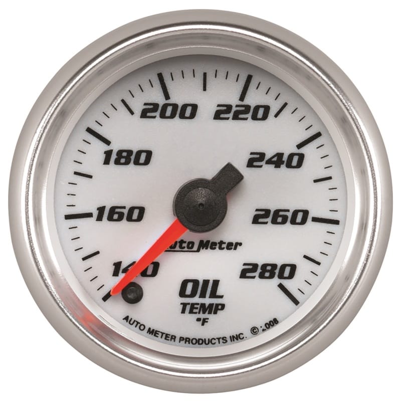 AutoMeter — Autometer Pro-Cycle Gauge Oil Temp 2 1/16in 140-280f Digital Stepper Motor White
2" OILT STPR PC C2