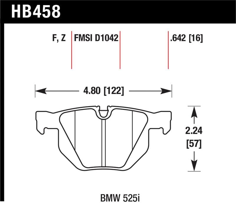 Hawk Performance — Hawk 04-06 BMW 525I / 06-07 BMW 525Xi/530Xi / 08-10 528I / 04-07 530I / 08-09 535Xi / 09-10 535i HP
Disc Brake Pad