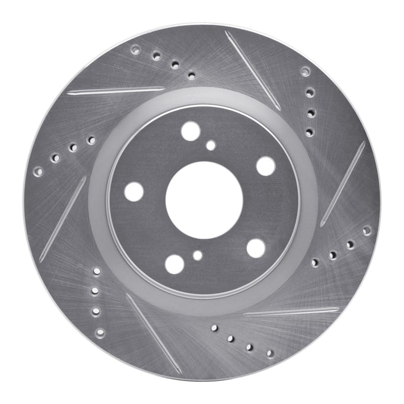 R1 Concepts — R1 2022-2023 Genesis G70 Front Right Drilled & Slotted Silver Brake Rotor