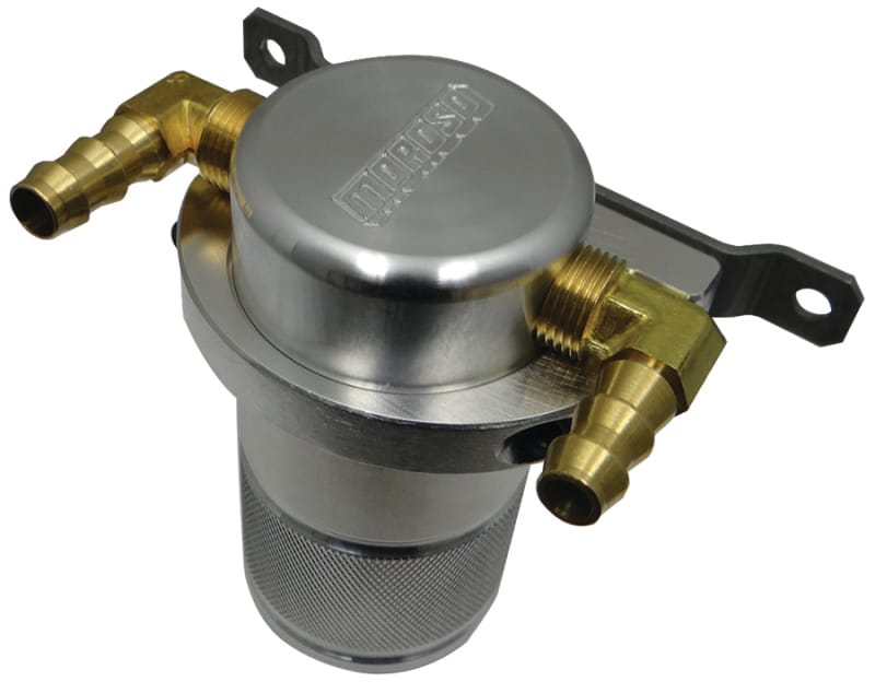 Moroso — Moroso Universal Air/Oil Separator Catch Can - Small Body w/o Drain - Billet Aluminum - Raw Finish
