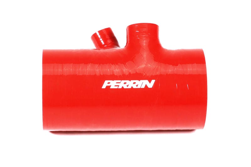 Perrin Performance — PERRIN 22-24 Subaru WRX / 20-25 LGT & OBXT Turbo Inlet Hose w/Turbo Adapter Flange (Short) - Red