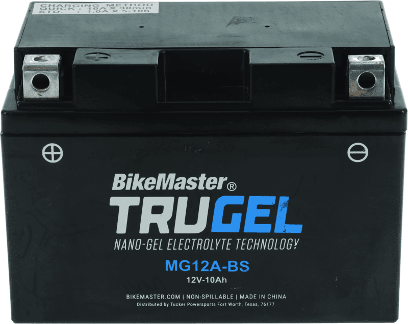 BikeMaster — MG12A-BS Battery, 150mm L x 87mm W x 106mm H, 155 CCA
