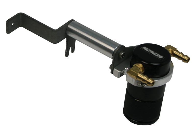 Moroso — Moroso 12-15 Chevrolet Camaro ZL1 Air/Oil Separator Catch Can - Small Body - Billet Aluminum - Black
