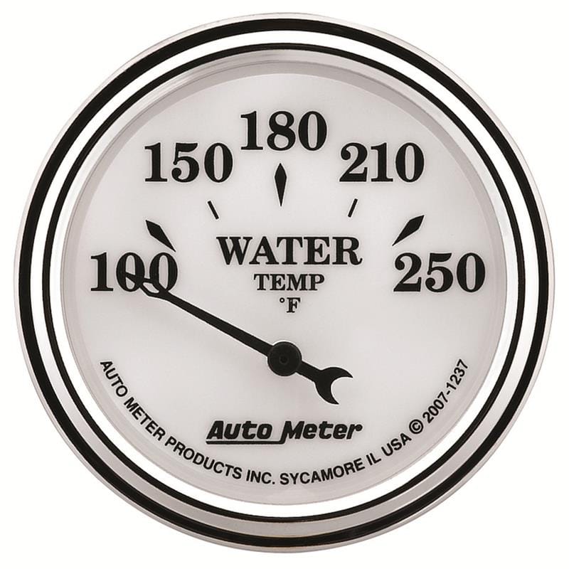 AutoMeter — GAUGE, WATER TEMP, 2 1/16" , 250 Degrees F, ELEC, OLD TYME WHITE II