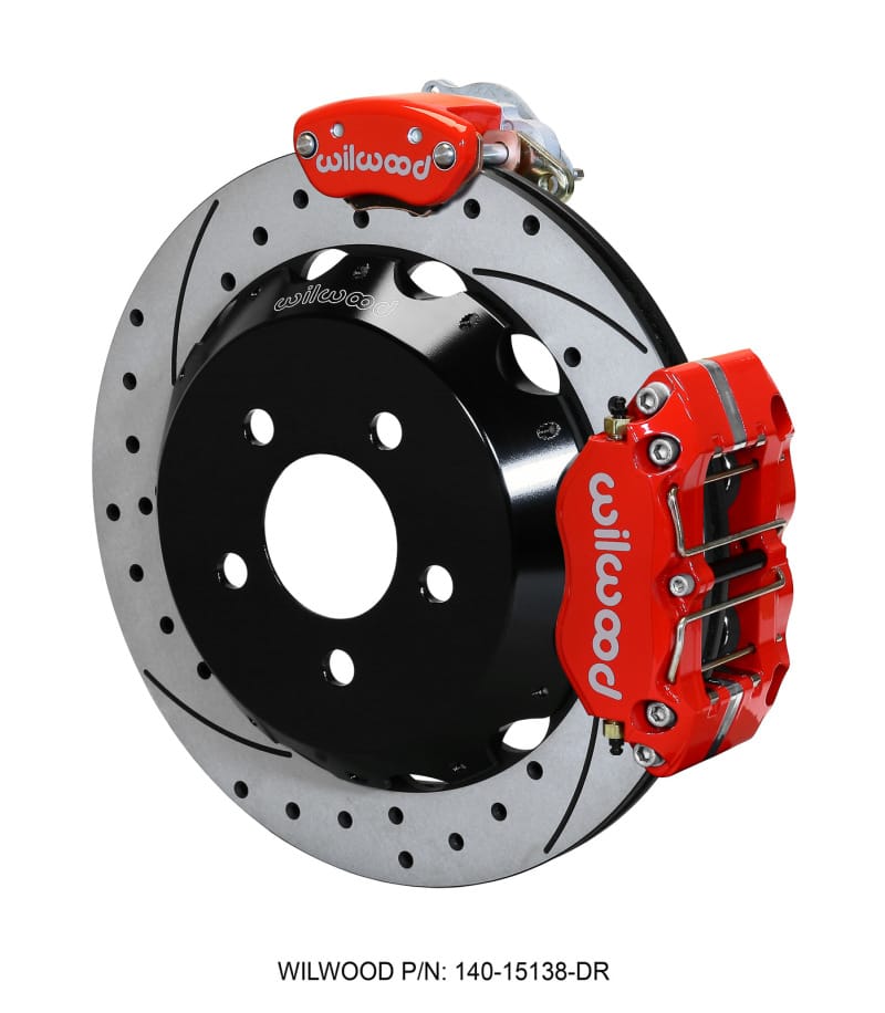 Wilwood — Wilwood Dynapro Radial / MC4 Rear Kit 12.88 Drilled & Slotted Red 2015 Ford Mustang w/Lines
BRAKE KIT