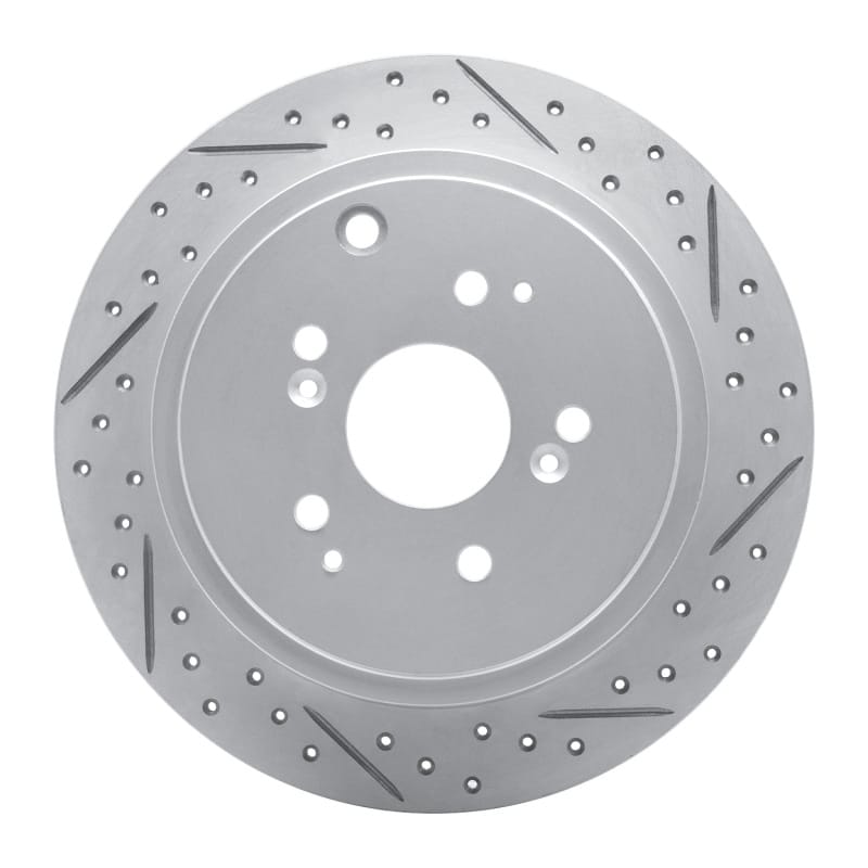 R1 Concepts — R1 01-08 Acura Mdx Rear Right Drilled & Slotted Geo-Carbon Rotor