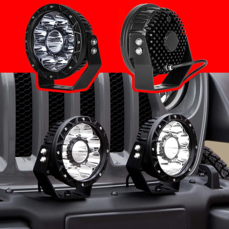 XKGLOW — XK Glow Combo Beam Offroad Round Work Light Kit 2pc 7in 44W