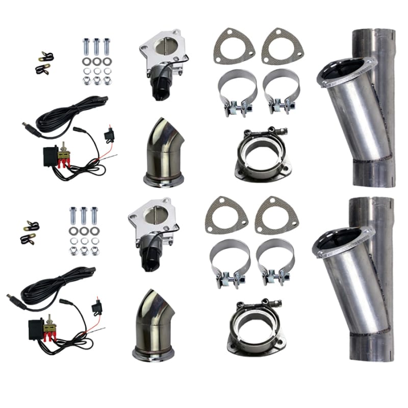 Granatelli Motor Sports — Granatelli 2.5in Aluminized Mild Steel Electronic Dual Exhaust Cutout w/Slip Fit & Band Clamp
Exhaust Cut-Out