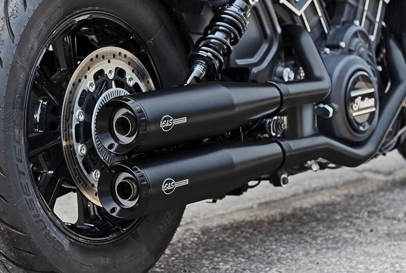 S&S Cycle — S&S Cycle 15-23 Indian Scout 4in Grand National Slip-on Muffler - Black