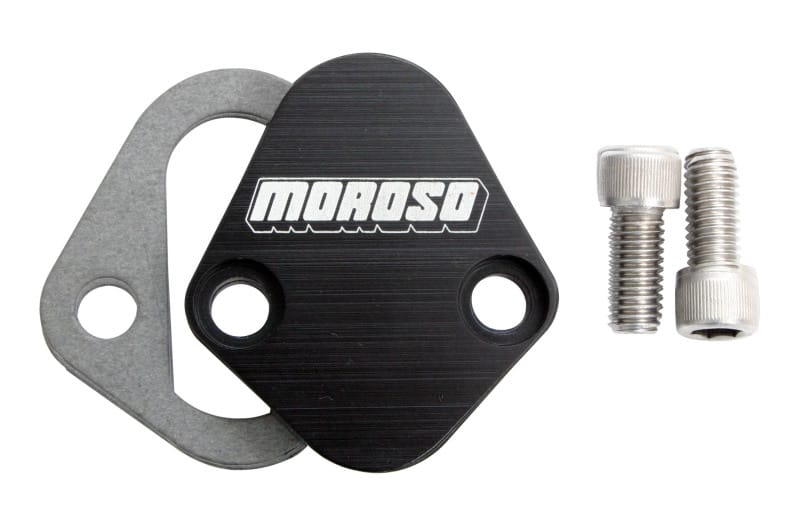 Moroso — Moroso Chevrolet Big Block/Chrysler 273-440/Ford Fuel Pump Block-Off Plate w/Gaskets - Billet Alum
