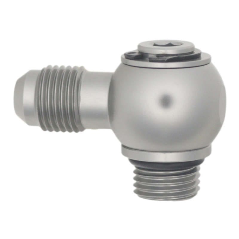 DeatschWerks — DeatschWerks 6AN ORB Male to 6AN Male Flare Low Profile 90-Degree Swivel - Anodized DW Titanium
Lines & Fittings