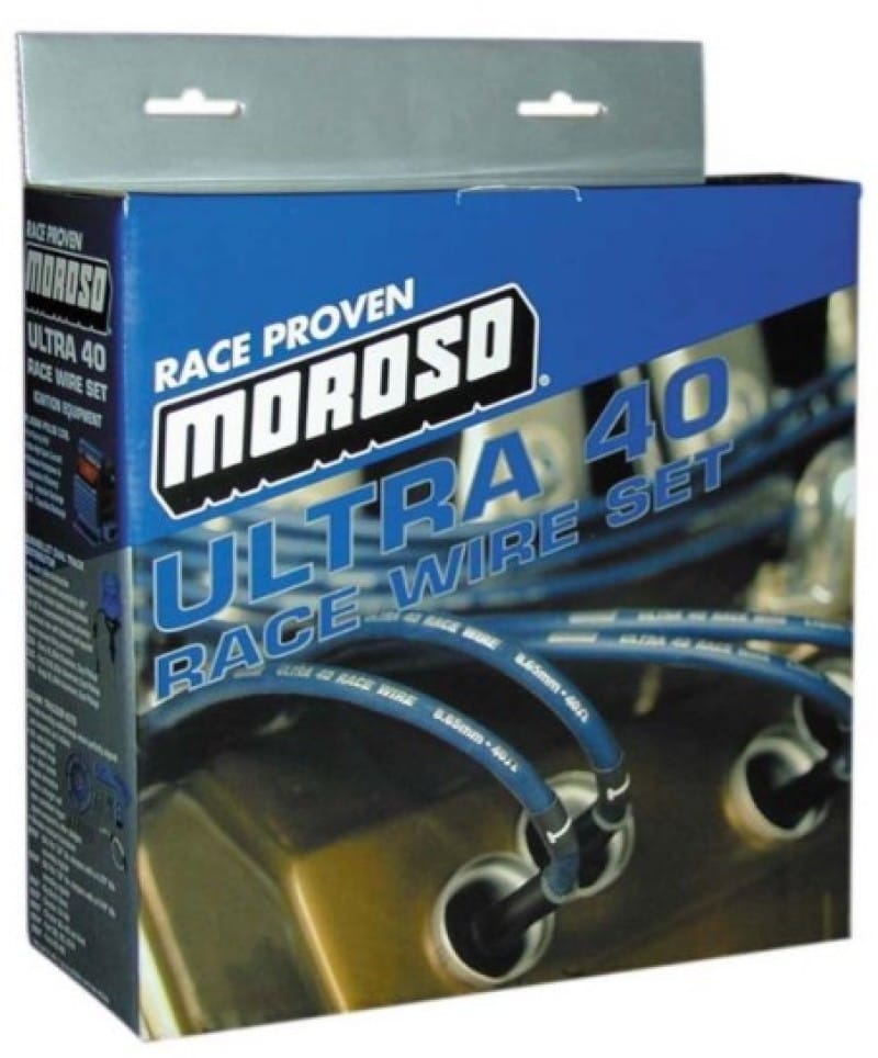 Moroso — Moroso Chevrolet Big Block Ignition Wire Set - Ultra 40 - Sleeved - Non-HEI - Straight - Blue