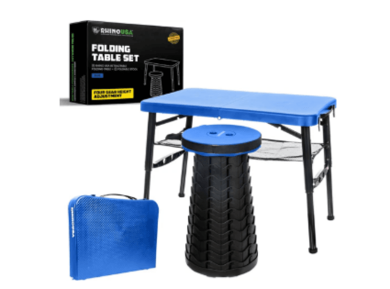 Rhino USA — Rhino USA Portable Camping Table And Stool (Blue)