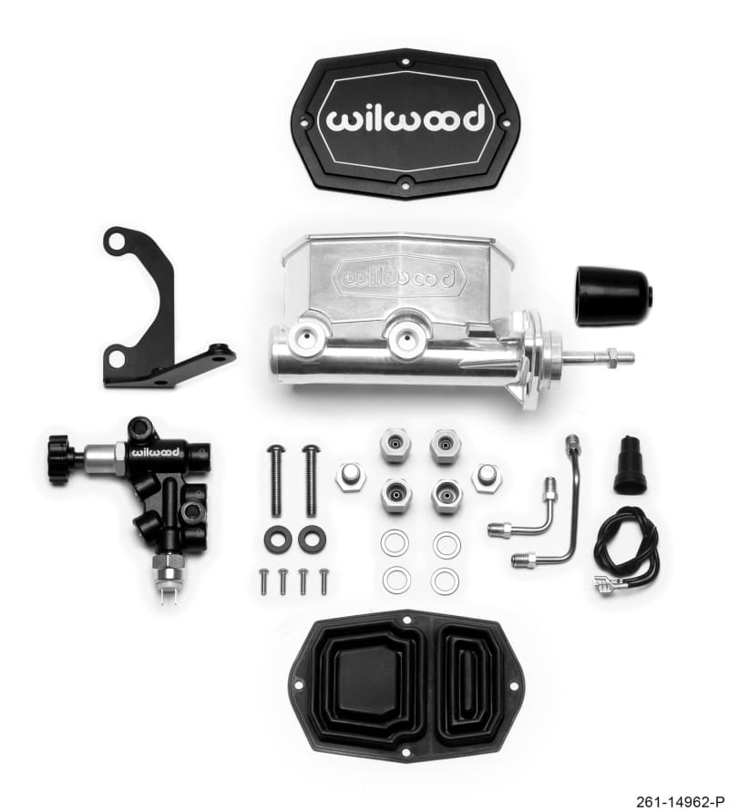 Wilwood — Wilwood Compact Tandem M/C - 15/16in Bore - w/Bracket and Valve (Pushrod) - Ball Burnished
M/C,TANDEM KIT