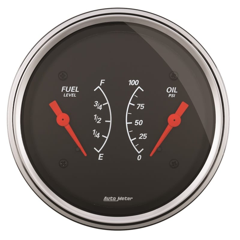 AutoMeter — AutoMeter Gauge Dual Fuel & Oilp 3-3/8in. 0 Ohm(e) to 90 Ohm(f)& 100PSI Elec Designer Black
GA 3.4" OIL/FU 90 DB