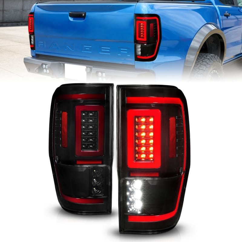 ANZO — ANZO 19-22 Ford Ranger Full LED Taillights w/ Lightbar Sequential Signal Black Housing/Smoke Lens
Tail Light Set
