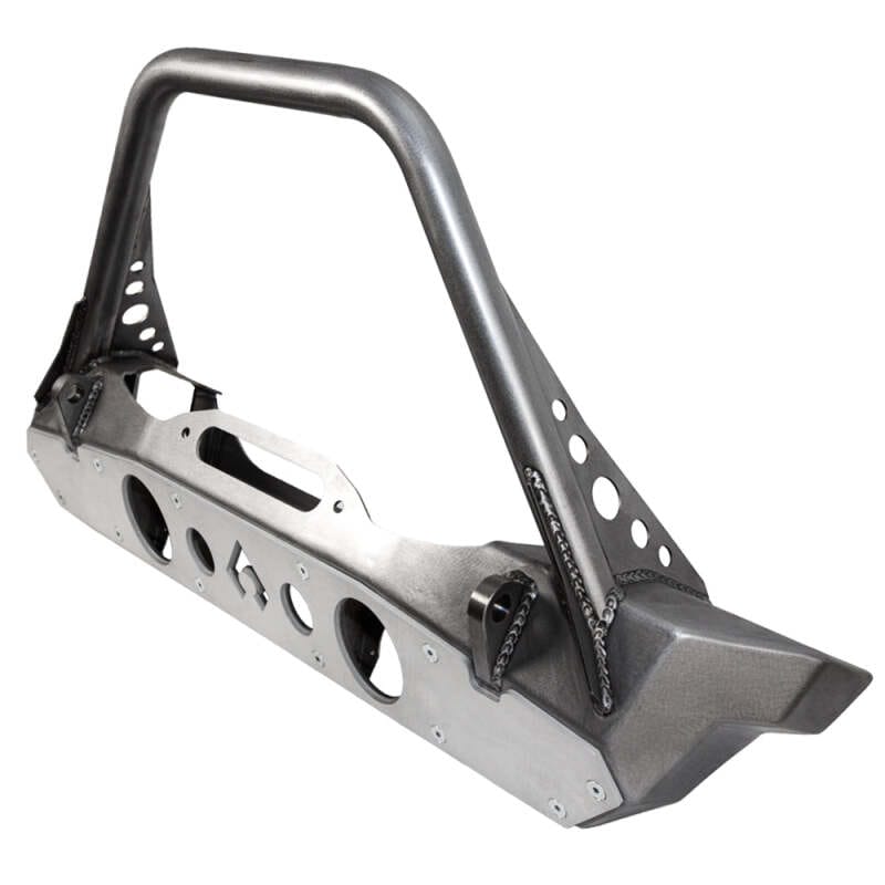 Artec Industries — Artec Industries Jeep JK Bare Steel Nighthawk Mid-Tube Stinger Front Bumper w/ Alum Skid Bare Steel