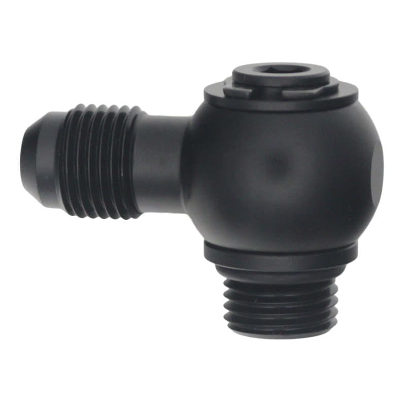 DeatschWerks — DeatschWerks 6AN ORB Male to 6AN Male Flare Low Profile 90-Degree Swivel - Anodized Matte Black
Lines & Fittings
