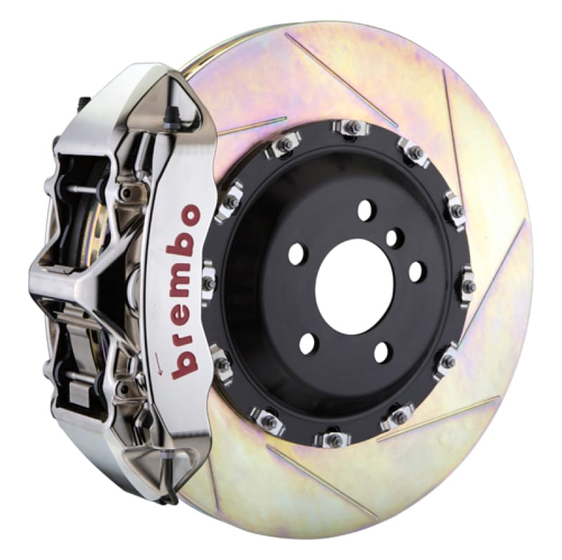 Brembo — Brembo 10-19 Ghost Front GTR BBK 6 Piston Billet411x34 2pc Rotor Slotted Type-1- Nickel Plated