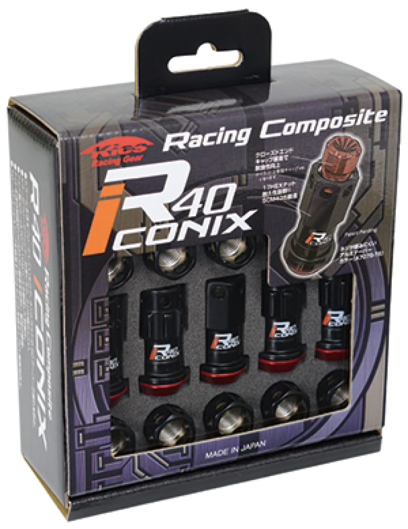 Project Kics — Project Kics 12x1.50 R40 Iconix Lug Nuts - Black w/Black Seat w/o Cap (20 Pcs)