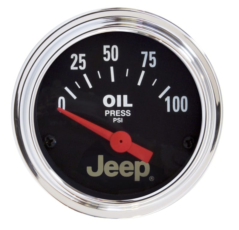 AutoMeter — Autometer Jeep 52mm 0-100 PSI Short Sweep Electronic Oil Pressure Gauge
2-1/16" JEEP OIL PRE