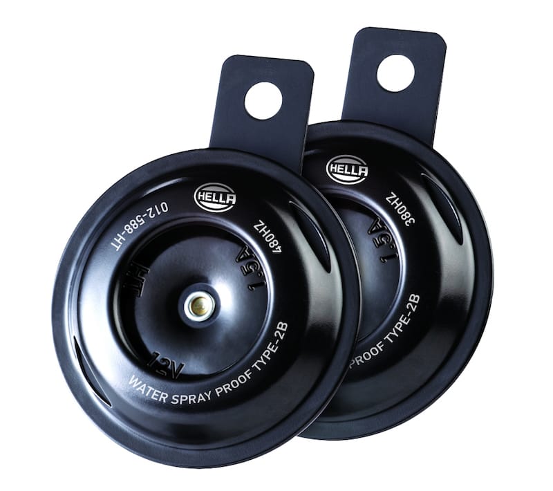 Hella — Hella Horn Kit Bx Blk Disc Mcycle 12V Univ