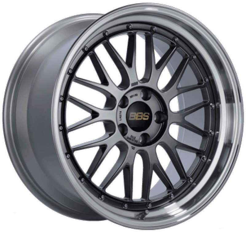 BBS — BBS LM 19x8.5 5x114.3 ET43 PFS Diamond Black Center Diamond-Cut Rim Wheel - PFS/Clip Req