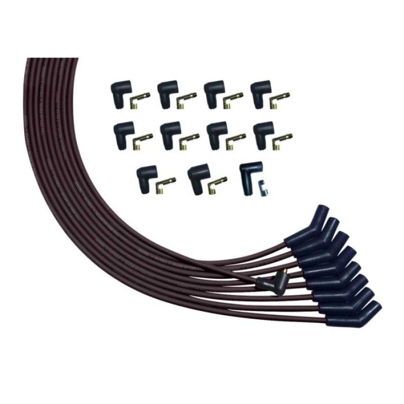 Moroso — Moroso Universal V8 Unsleeved Non-HEI 135 Deg Plug Boots Ultra Spark Plug Wire Set - Black