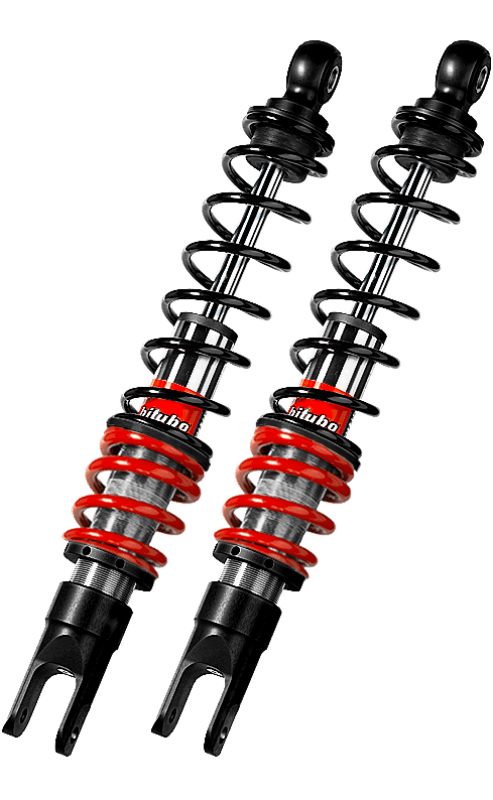 Bitubo Suspension — Bitubo YGB0 Twinshocks Rear Adjustable: Spring Preload, Red And Black Springs