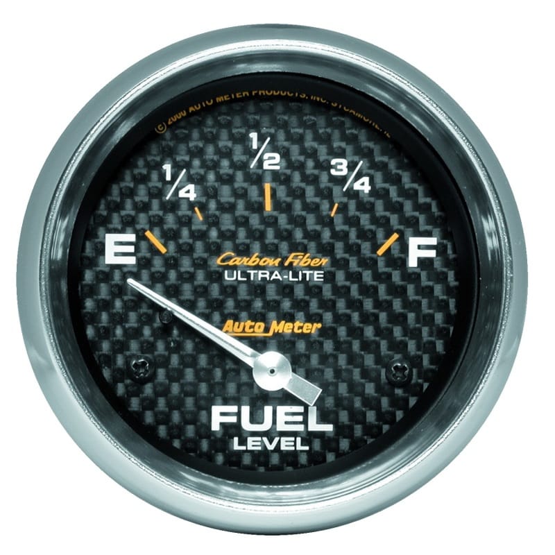 AutoMeter — AutoMeter Gauge Fuel Level 2-5/8in. 240 Ohm(e) to 33 Ohm(f) Elec Carbon Fiber
GA 2.6" FU 240-33 CF