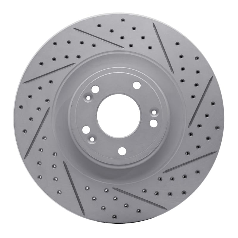 R1 Concepts — R1 11-17 Genesis G80 Front Right Drilled & Slotted Geo-Carbon Rotor