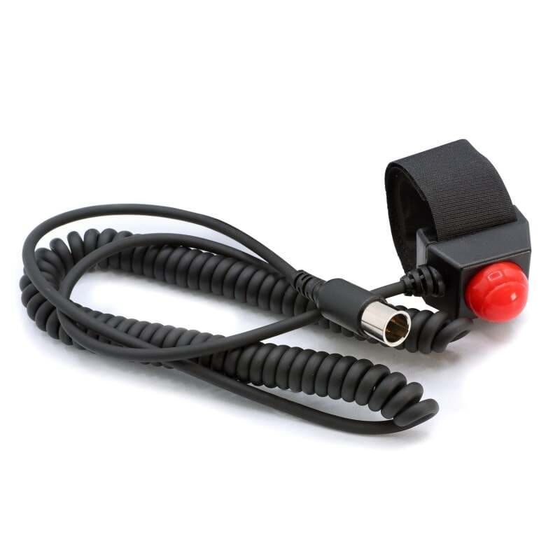 Rugged Radios — Rugged Radios Velcro Mount Steering Wheel Push to Talk (PTT) with Coil Cord for Car Harnesses