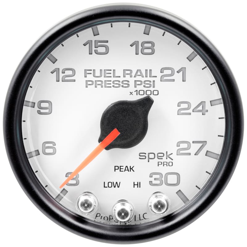AutoMeter — Autometer Spek-Pro Gauge Rail Press 2 1/16in 30Kpsi Stepper Motor W/Peak & Warn Wht/Blk
GA 2" RAILP WCB SPEK