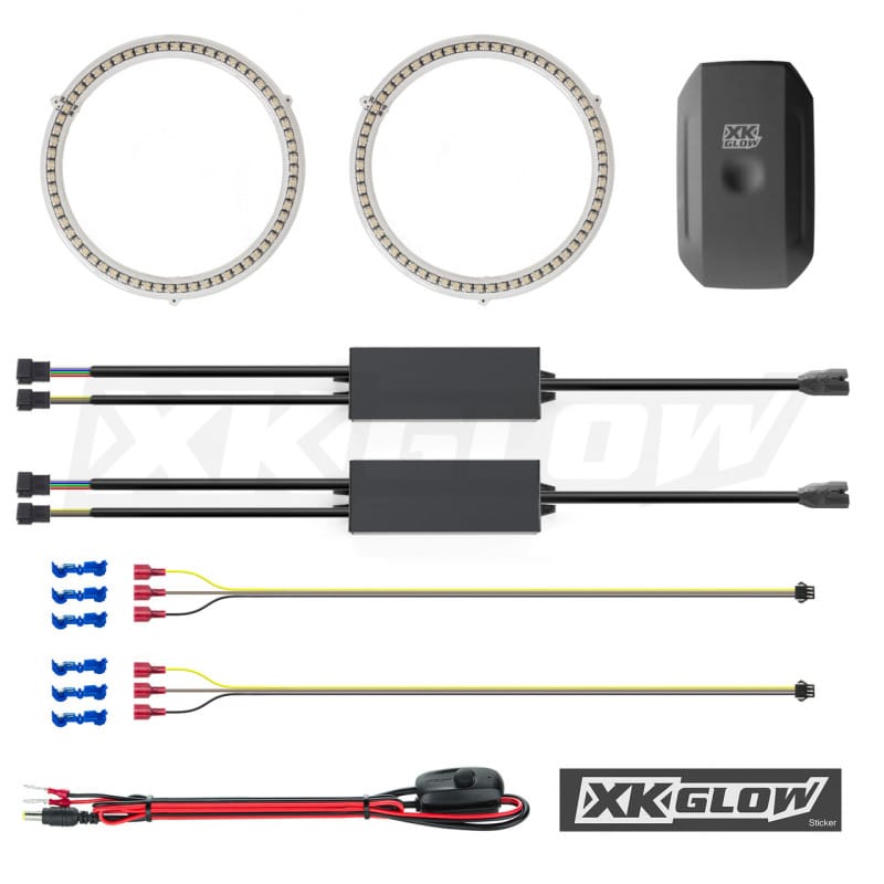 XKGLOW — XK Glow 2x60mm - RGB Switchback Halo Million Color XKCHROME Smartphone App Controlled Kit
