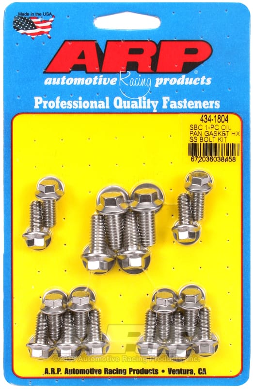 ARP — ARP SB Chevy 1-pc SS Hex Oil Pan Gasket Bolt Kit