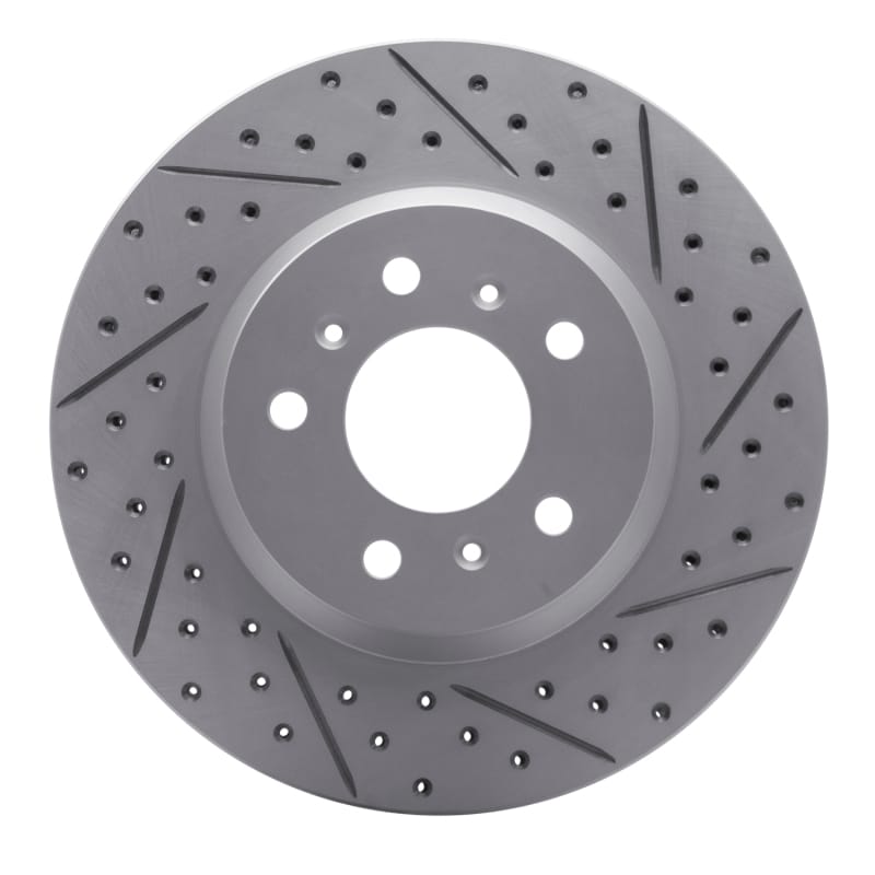 R1 Concepts — R1 06-16 Buick Lucerne Front Right Drilled & Slotted Geo-Carbon Rotor