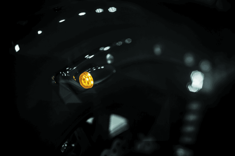 Kuryakyn — Super Bright LED Mini Bullet Lights Amber Gloss Black