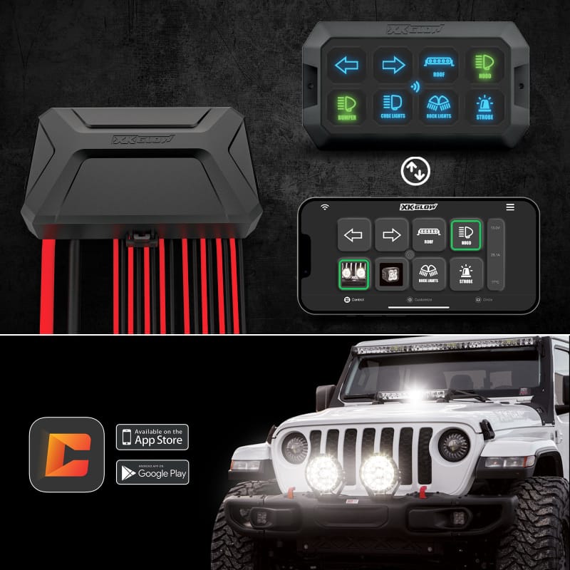 XKGLOW — XK Glow XKcommand Bluetooth Switch Panel for Lights 12V Accessory Offroad