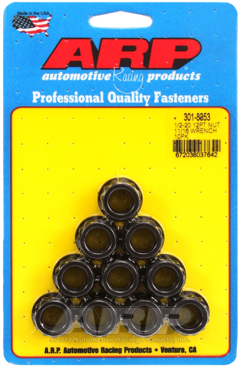 ARP — ARP 1/2-20 11/16 Socket 12pt Nut Kit (Set of 10)