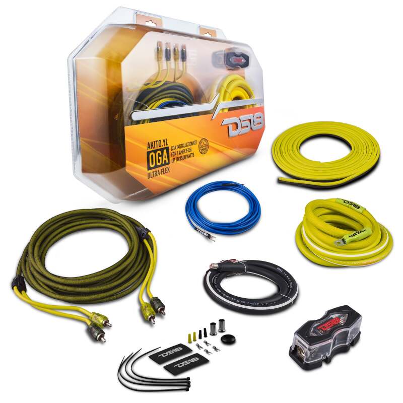 DS18 — DS18 0-GA Amplifier Install Kit Advance- Yellow