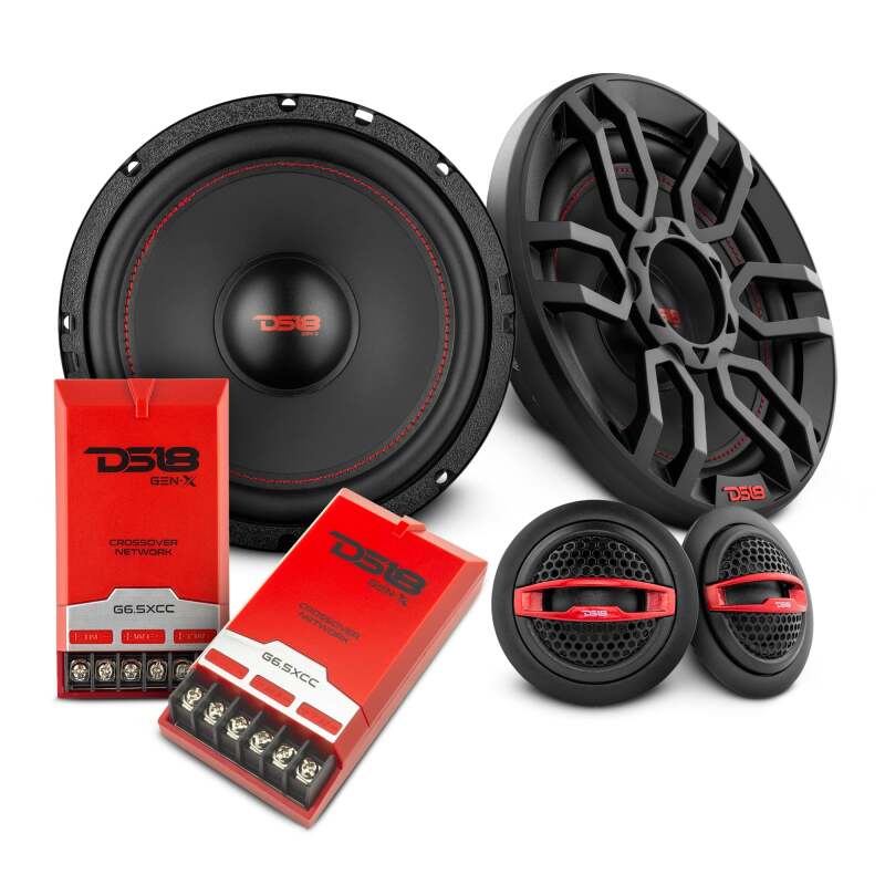 DS18 — DS18 6.5in 50 Watts RMS 4 ohm 2-Way Component Speaker System Universal Fit