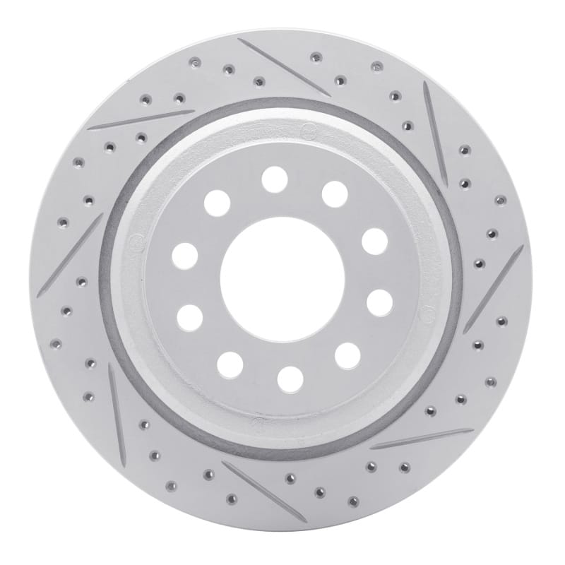 R1 Concepts — R1 03-11 Lincoln Town Car Rear Right Drilled & Slotted Geo-Carbon Rotor