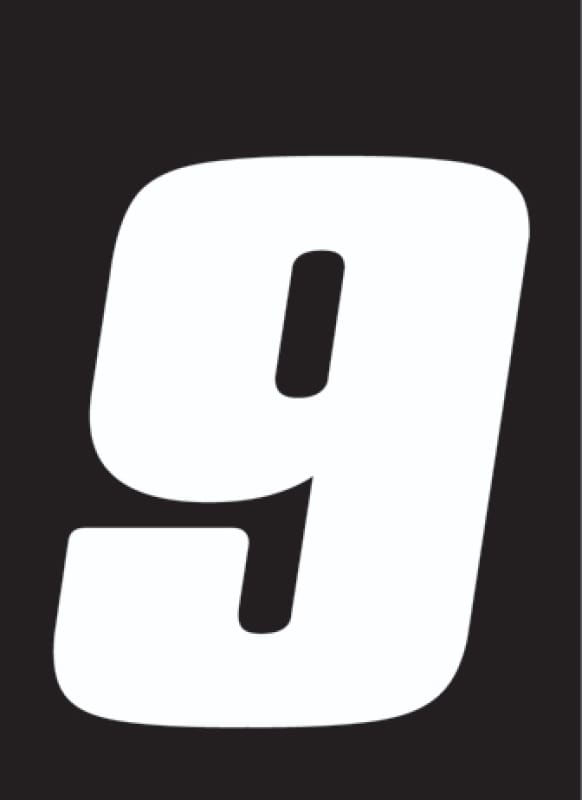 Hardline — Hardline Dirt Digits 3pk 4 in. - High Gloss Number 9 - White