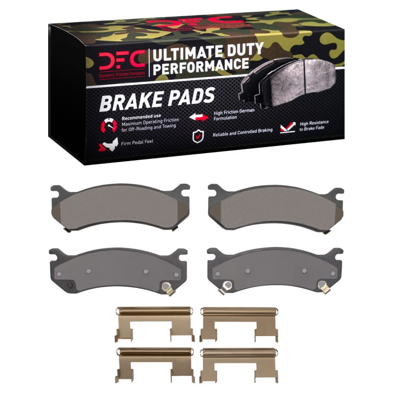 DFC — DFC 99-13 Cadillac Escalade EXT Front/Rear Ultimate Duty Performance Brake Pads and Hardware Kit
DFC Brake Pad Set