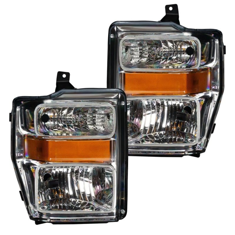 ORACLE Lighting — Oracle 08-10 Ford F250 Pre-Assembled Halo Headlights - Chrome Housing - w/ BC1 Controller